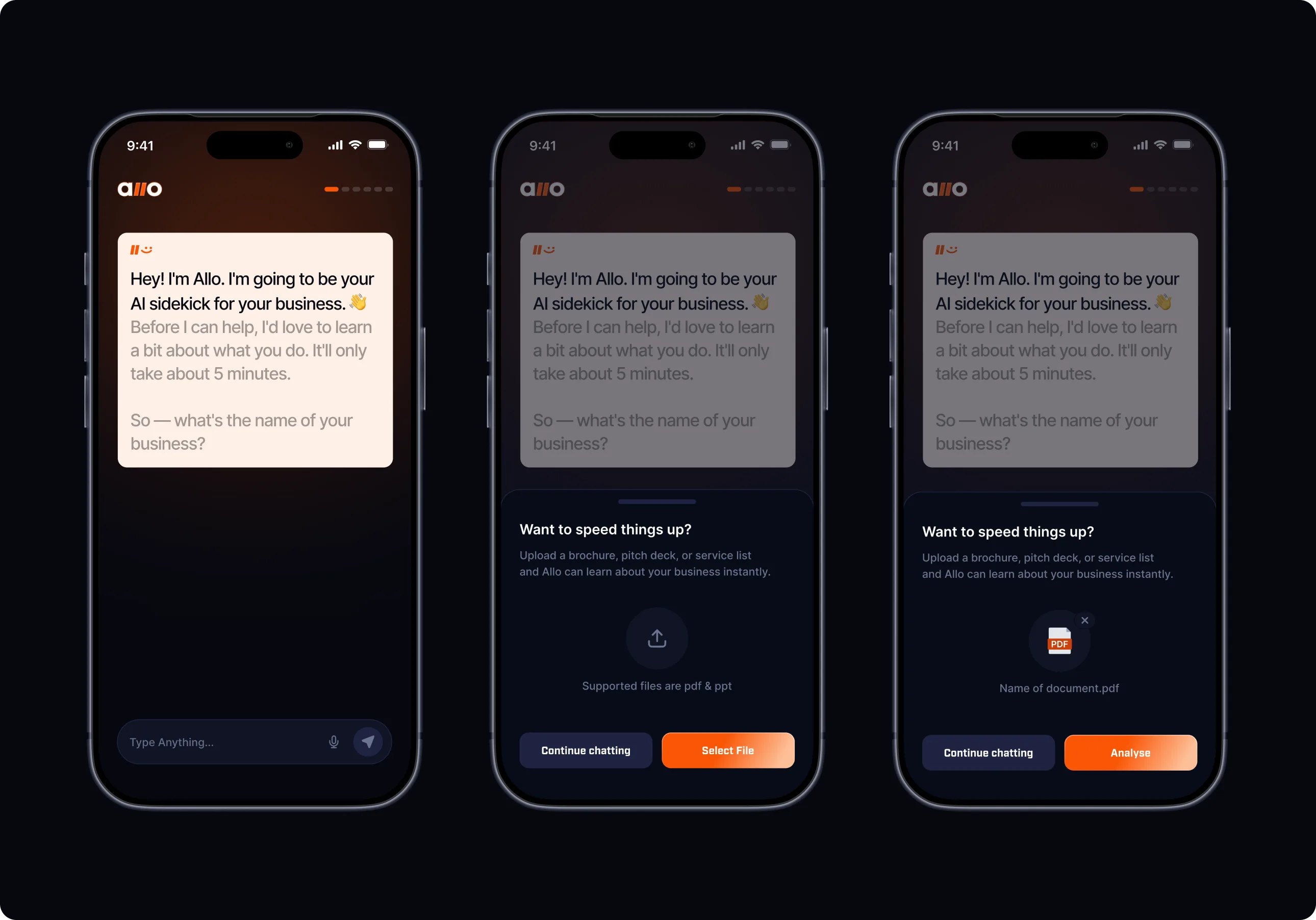 Allo conversational onboarding flow